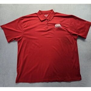 H.E.B. Womens Uniform Polo Shirt Red 3XL XXXL Ukrop's Threads Dri Express HEB